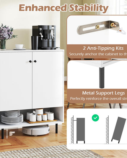 Giantex Sideboard Buffet Cabinet with Adjustable Shelf & Anti Tipping Kit