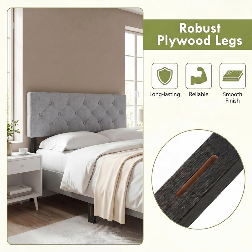 Giantex Linen Upholstered Headboard with Wood Support Legs