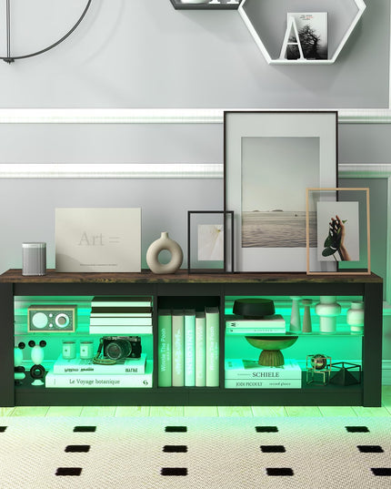 Giantex 55" LED Light TV Stand - Media Console for TVs up to 65 inches