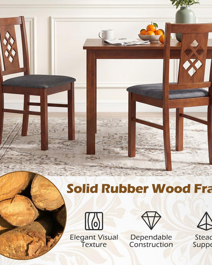 Giantex Wooden Dining Chairs Set of 2/4 with Elegant Diamond Back
