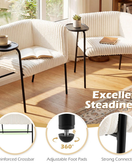 Giantex Modern Accent Chair with Tray Table Solid Metal Frame
