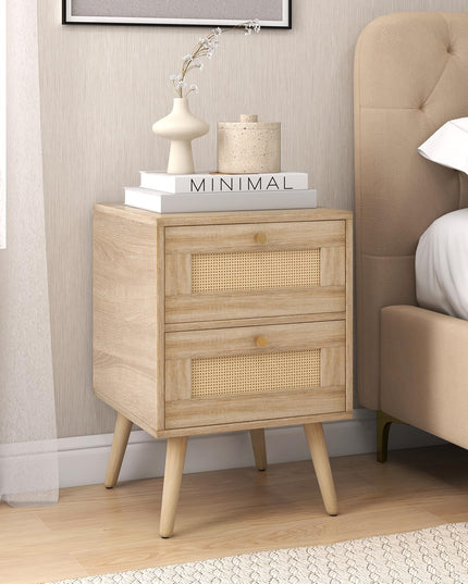 Giantex Rattan Nightstand Set of 2