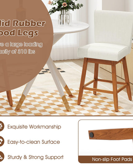 Giantex Modern Upholstered Bar Stools Set