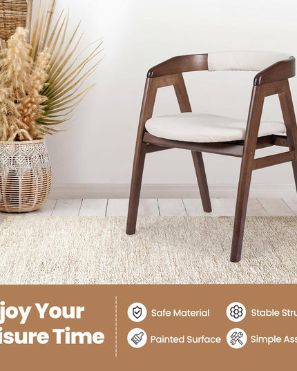 Giantex Fauteuil d'appoint moderne du milieu du siècle, en tissu, bambou