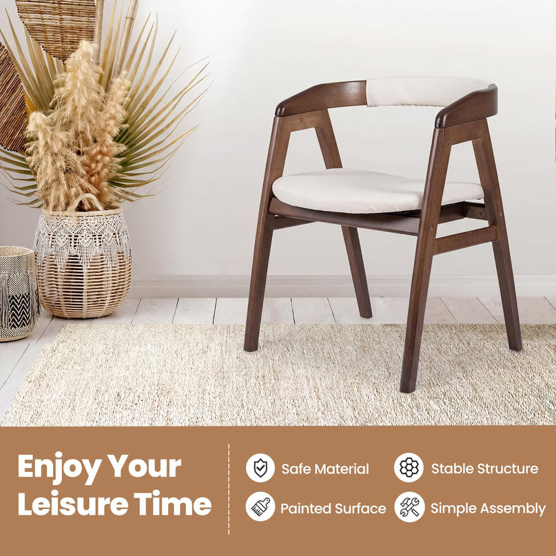 Giantex Fauteuil d'appoint moderne du milieu du siècle, en tissu, bambou