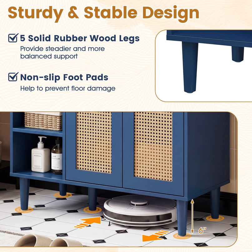 Giantex 36" Bathroom Under Sink Storage Cabinet for Vessel Sinks & Single-Handle Faucets