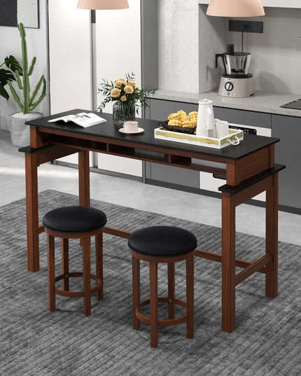 Giantex Small Dining Table Set for 2 - Bar Table and 2 Bar Stools