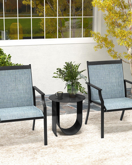 Giantex Patio Chairs Set of 2, All Weather Resistant Outdoor Chairs for Front Porch Lawn Garden Yard