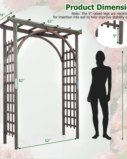 Giantex 213 cm Garden Arch Trellis with Flat Top for Climbing Plants