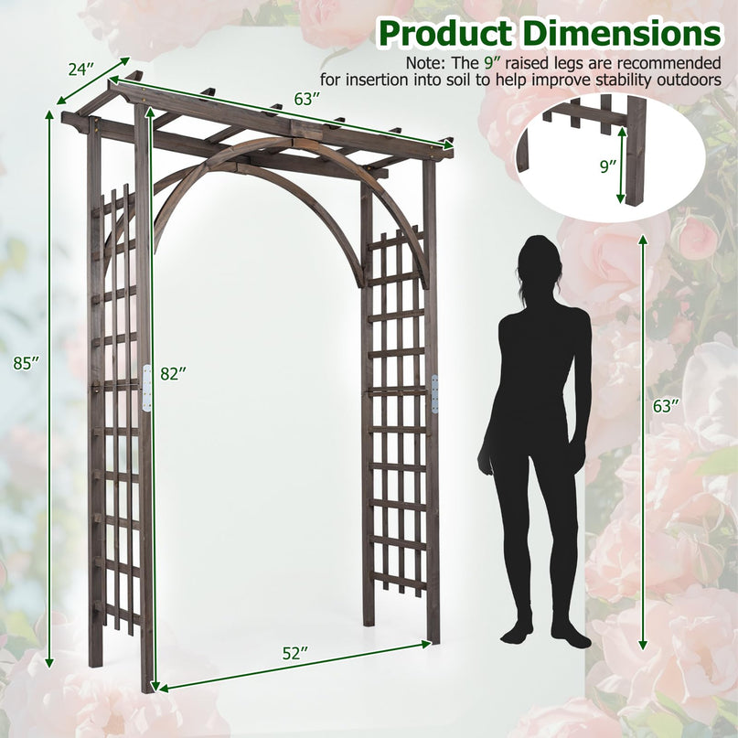 Giantex 213 cm Garden Arch Trellis with Flat Top for Climbing Plants