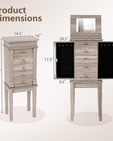 Armoire à bijoux Giantex avec miroir rabattable