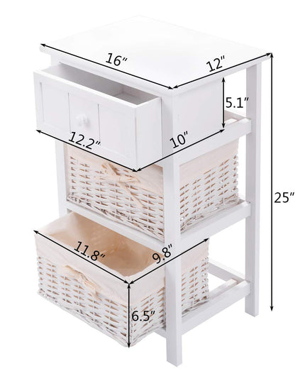 Giantex Nightstand with Drawers Wooden