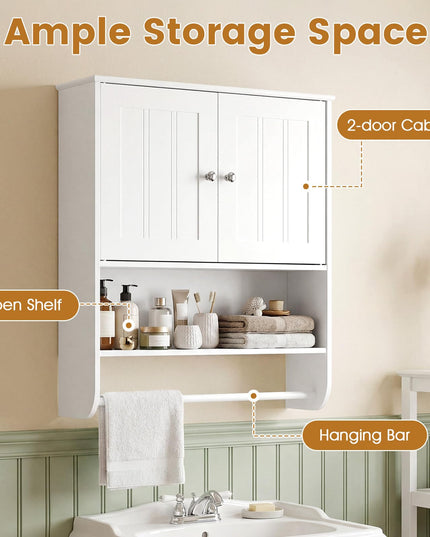 Giantex Bathroom Wall Medicine Cabinet with Towel Bar & Adjustable Shelf