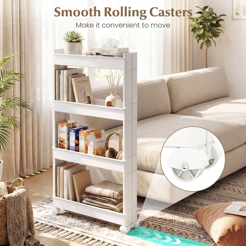 Giantex 4-Tier Slim Rolling Storage Cart