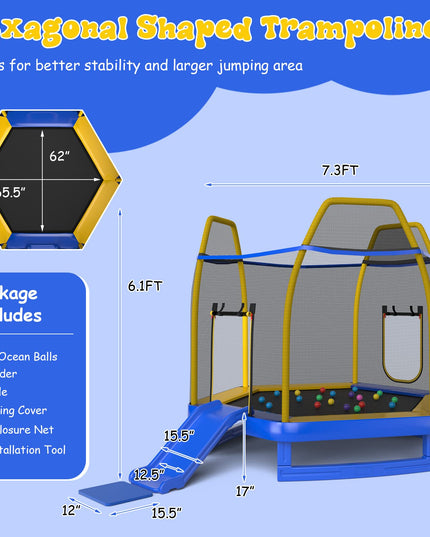 7 FT Trampoline for Kids - Giantex