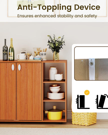 Giantex Wood Shoe Cabinet with Doors for Entryway