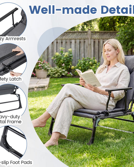 Chaise longue pliante Giantex pour patio avec coussin pour salon