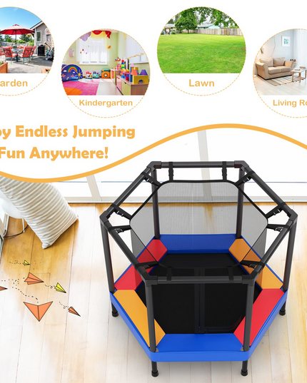 Outdoor Indoor Mini Recreational Round Trampoline -  Giantex