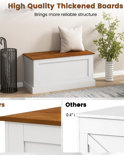 Giantex Storage Bench, 35.5” Storage Trunk with Safety Metal Hinge