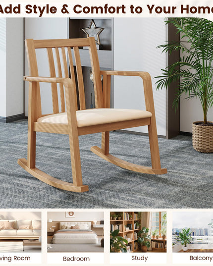 Giantex Rocking Chair with Cushioned Seat for Living Room