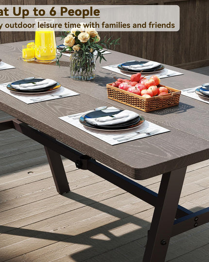 Giantex 3 Pieces Outdoor Picnic Table Set for 6 People
