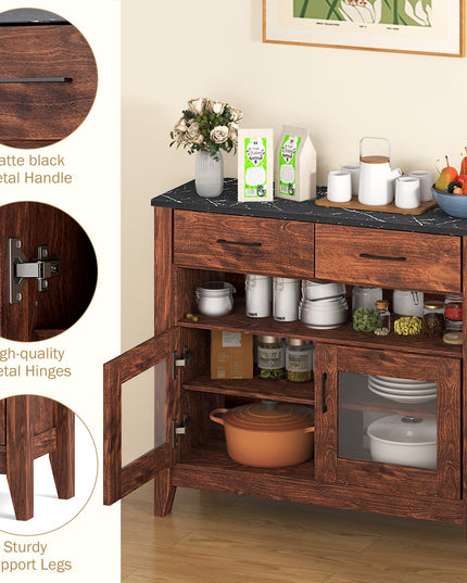 Giantex Sideboard Buffet Cabinet, Coffee Bar Cabinet with 2 Drawers