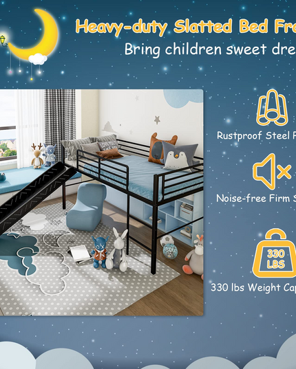 Giantex Twin Loft Bed with Slide