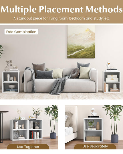 Giantex Bookshelf and Bookcase 2-layer Storage Shelf