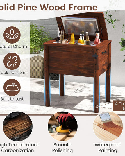 Giantex Wooden Patio Cooler