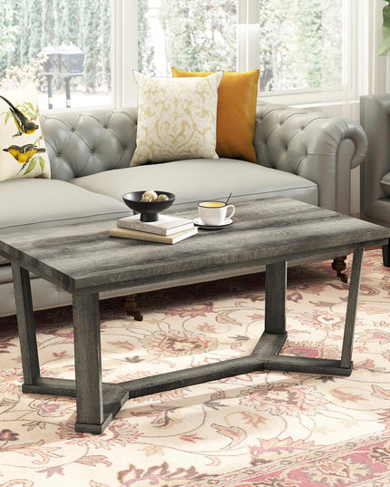 Giantex Farmhouse Wood Coffee Table for Reception Office