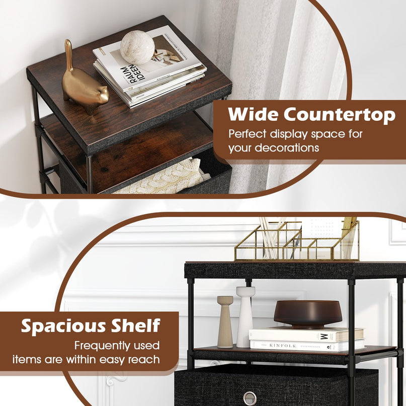 Giantex 4-Drawer Storage Cabinet Slim Storage Organizer