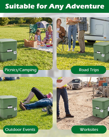Giantex Portable Toilet with Level Indicator and 5.8 Gal Detachable Waste Tank