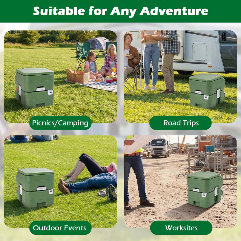 Giantex Portable Toilet with Level Indicator and 5.8 Gal Detachable Waste Tank