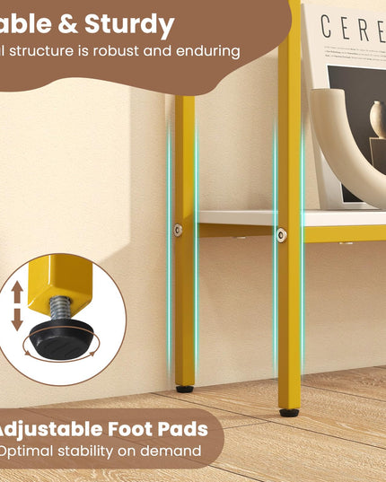 Giantex Gold Console Table with Shelf, 44" Narrow Entryway Table w/Dual Anti-Tipping Kits & Golden Metal Frame