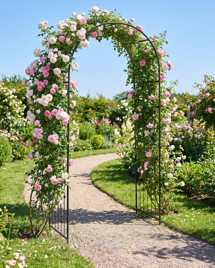 Giantex 87" Decorative Metal Garden Arbor Arch Trellis for Climbing Plants
