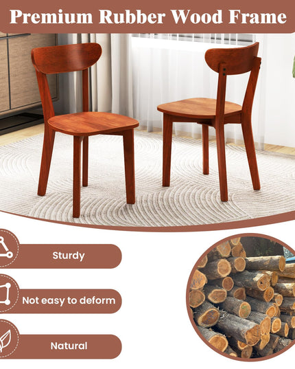Giantex Wooden Dining Chairs, Kitchen Chairs w/Curved Backrest & Solid Rubber Wood Frame