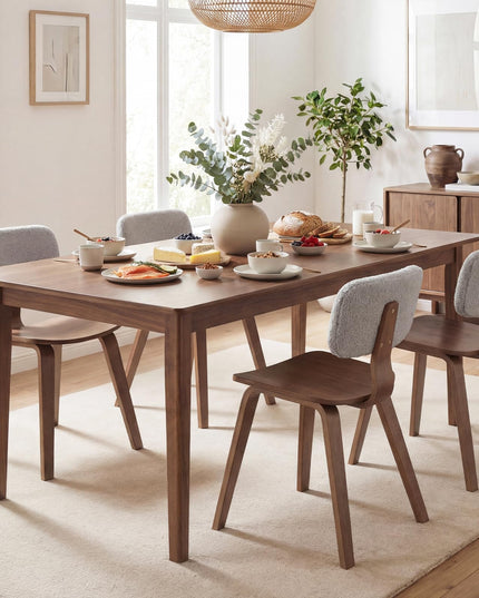 Giantex Rubber Wood Dining Room Chairs with Teddy Velvet Padded Backrest & Ergonomic Seat