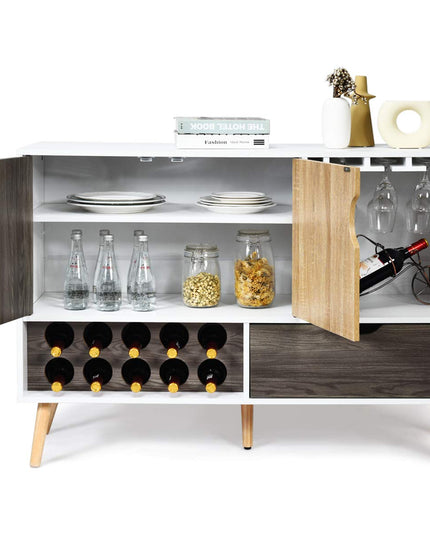 Buffet Sideboard, Storage Credenza, Wood Console Table