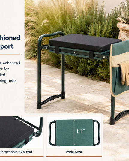 GIANTEX 11-Inch Wide Garden Kneeler and Seat | Foldable 2-in-1 Gardening Bench