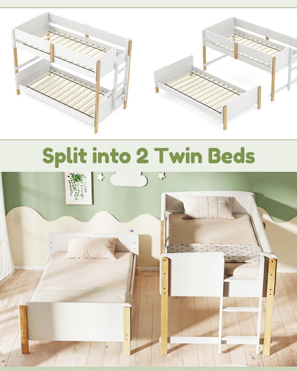 Giantex Twin Over Twin Bunk Bed with Ladder