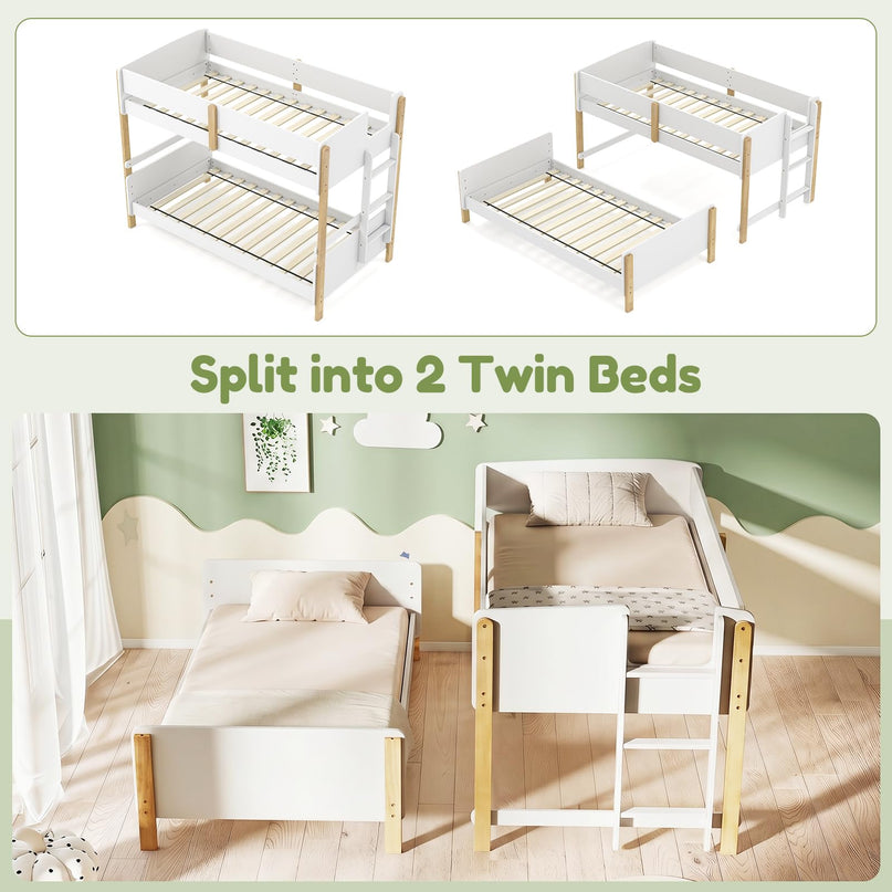 Giantex Twin Over Twin Bunk Bed with Ladder