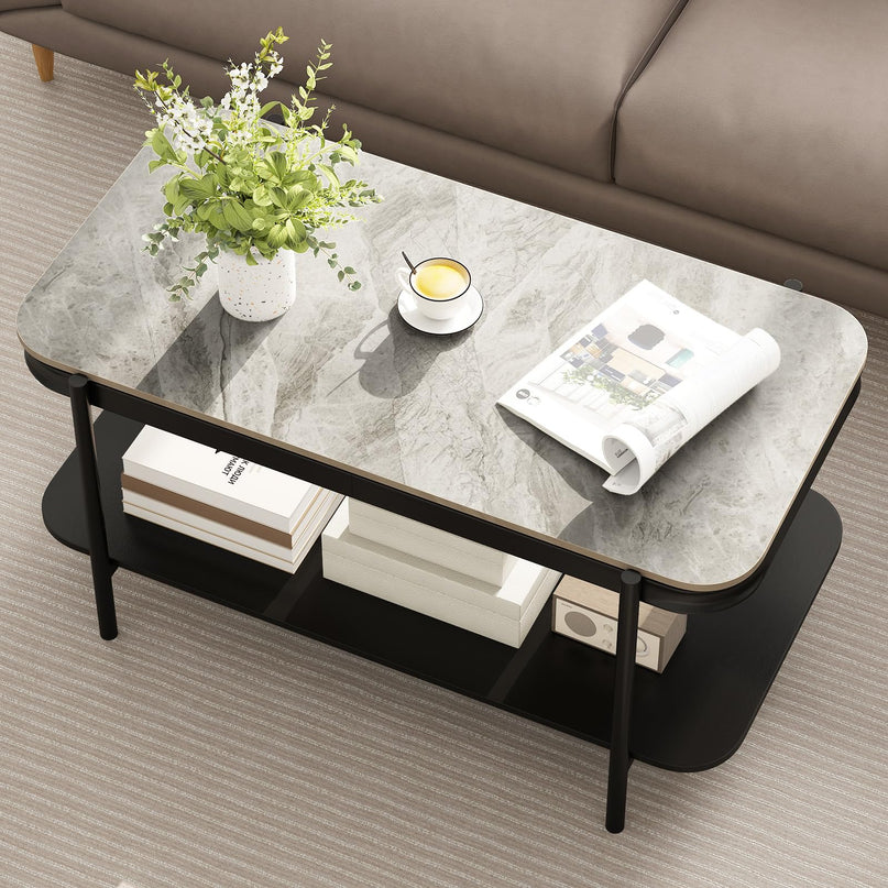 Giantex 2 Tier Coffee Table with Storage