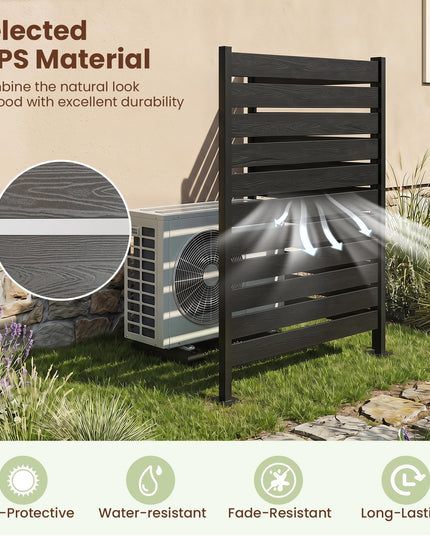 Giantex 37"W x 61"H Outdoor Privacy Fence Screen with Ground Stakes & Base Feet (1/2)