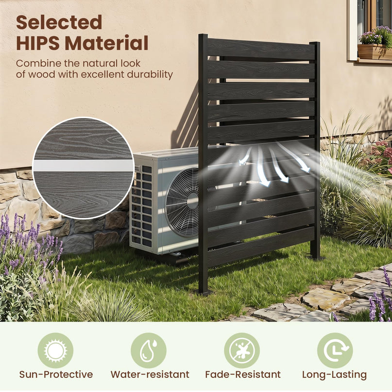 Giantex 37"W x 61"H Outdoor Privacy Fence Screen with Ground Stakes & Base Feet (1/2)