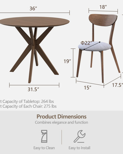 3 Piece Dining Table and Chair Set - Giantex