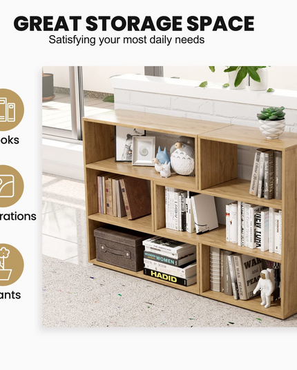 Giantex Open Shelf Bookcase, Separable Cube Bookshelf TV Stand w/ 6 Grids