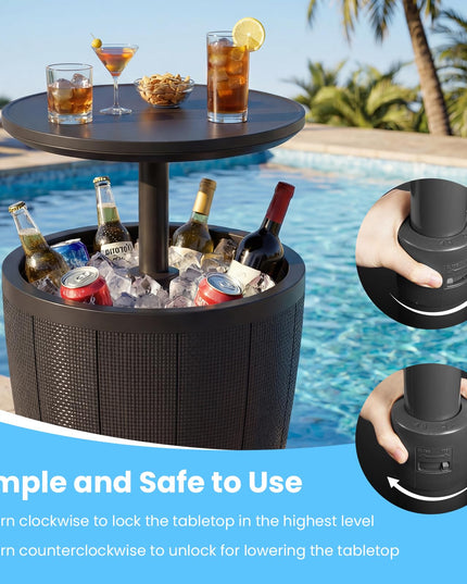 Table de bar de piscine Giantex 3 en 1 avec bouchon de vidange