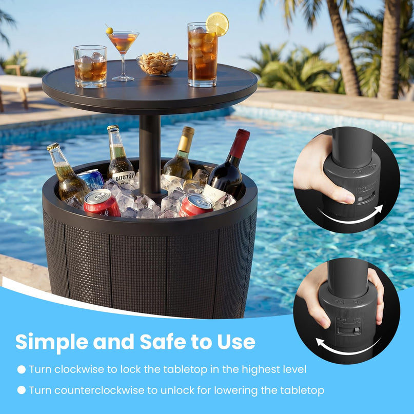 Table de bar de piscine Giantex 3 en 1 avec bouchon de vidange