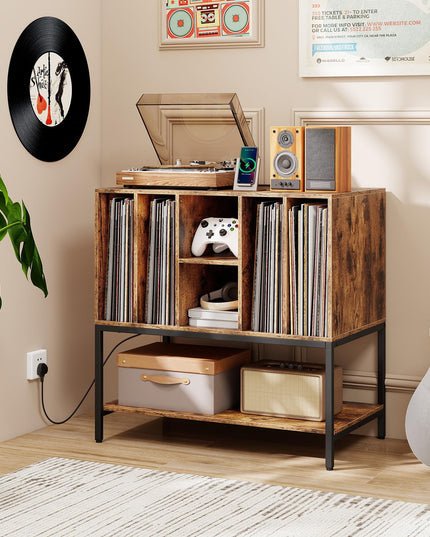 Giantex Turntable Stand with Storage Shelves Hold Up to 150+ Albums