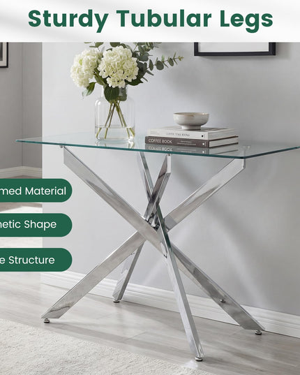 Giantex 45" Glass Console Table for Living Room